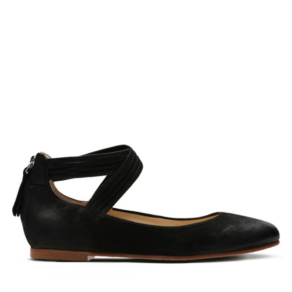 Clarks Womens Grace Anna Flat Shoes Black | CA-7491083